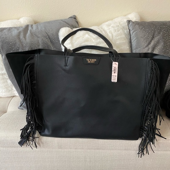Victoria's Secret Handbags - Victoria’s Secret Bag Black With Fringe on Sides